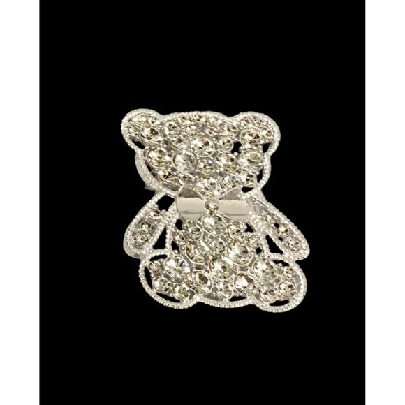 Cute Bear With Bow Tie Rhinestone Cellphone Holder - Picture 2 of 6